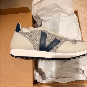 Veja SDU Rec Flannel Sneakers in Snow and Nautico